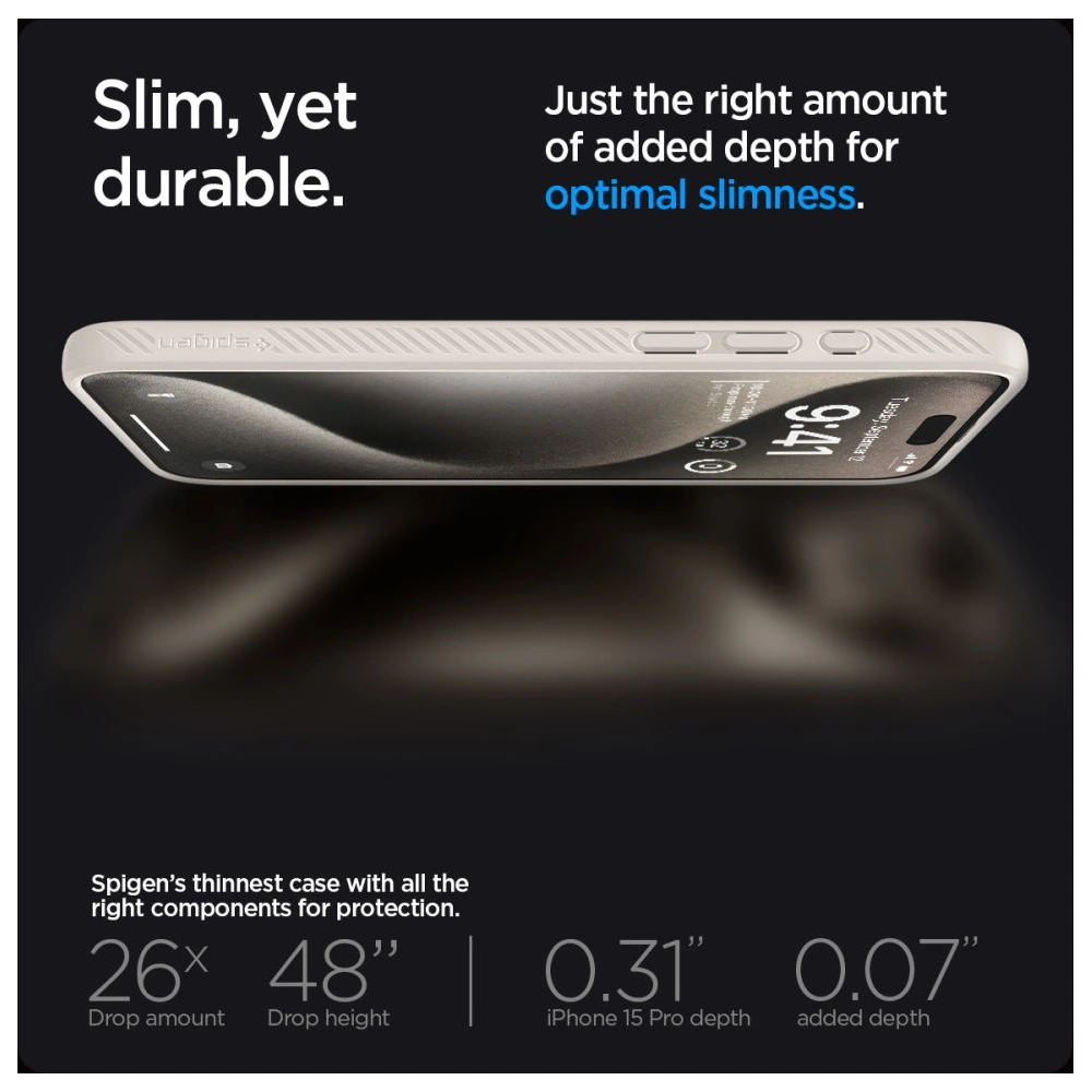 Etui Spigen Liquid Air Apple iPhone 15 Pro Natural Titanium