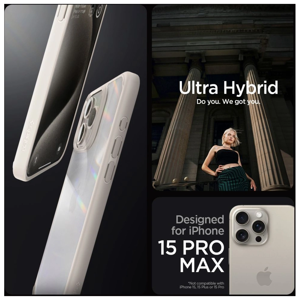 Etui Spigen Ultra Hybrid Apple iPhone 15 Pro Max Natural Titanium