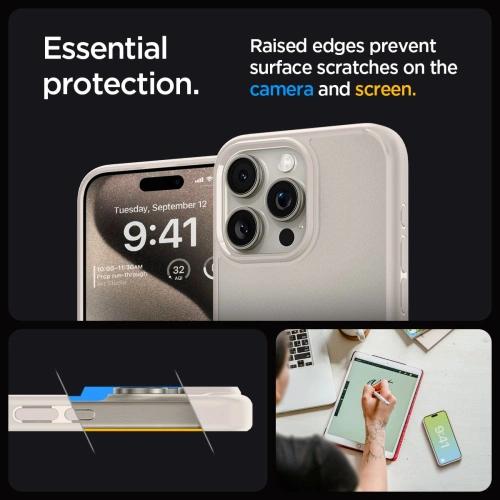 Buy Spigen Ultra Hybrid Apple iPhone 15 Pro Max Natural Titanium - SPN3216 - {ean13} - Home Screen Store Europe