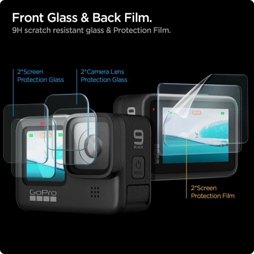 Kup Szkło hartowane Spigen Glas.TR Slim + Film Gopro Hero 9 / 10 / 11 / 12 Clear [2 PACK] - SPN3218 - {ean13} - Sklep Home Screen