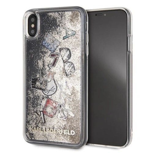 Kup Karl Lagerfeld KLHCI65KSICGO iPhone Xs Max aurie/gold carcasă rigidă Iconic Liquid Glitter - KLD049GLD - {ean13} - Sklep Home Screen