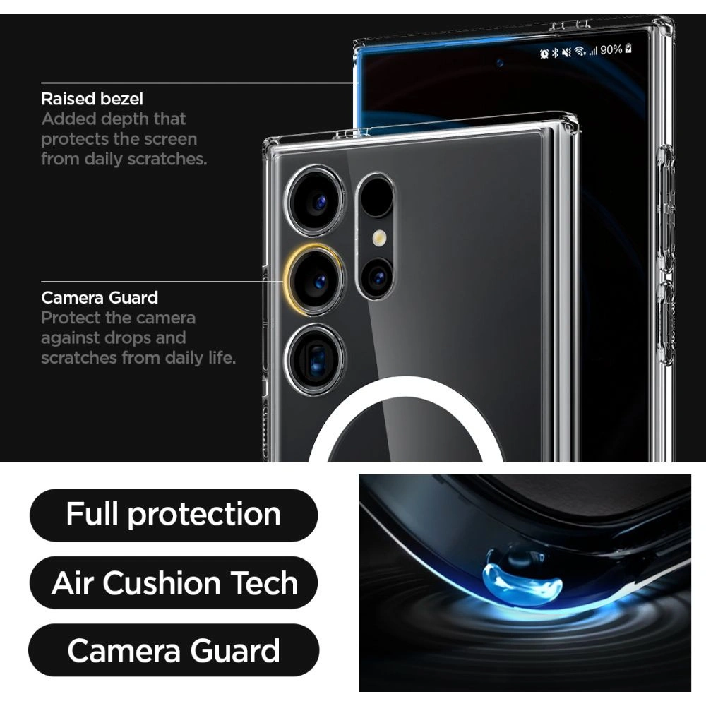 Etui Spigen Ultra Hybrid Onetap Ring MagSafe Samsung Galaxy S24 Ultra White