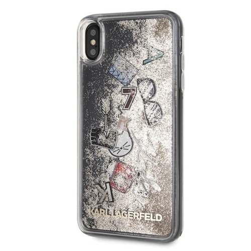 Kup Karl Lagerfeld KLHCI65KSICGO iPhone Xs Max aurie/gold carcasă rigidă Iconic Liquid Glitter - KLD049GLD - {ean13} - Sklep Home Screen