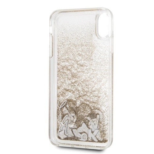 Kup Karl Lagerfeld KLHCI65KSICGO iPhone Xs Max aurie/gold carcasă rigidă Iconic Liquid Glitter - KLD049GLD - {ean13} - Sklep Home Screen