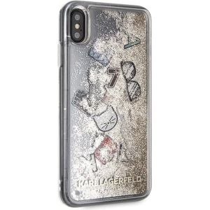 Kup Karl Lagerfeld KLHCI65KSICGO iPhone Xs Max złoty/gold hard case Iconic Liquid Glitter - KLD049GLD - {ean13} - Sklep Home Screen