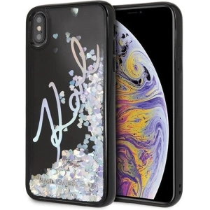 Kup Karl Lagerfeld KLHCI65KSIGMU iPhone Xs Max czarny/black hard case Signature Liquid Glitter Sequins - KLD050BLK - {ean13} - Sklep Home Screen