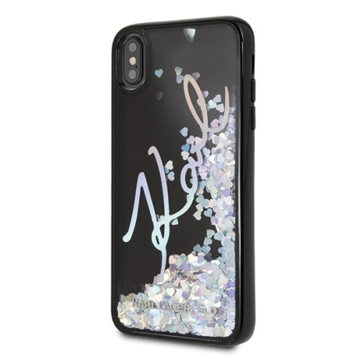 Kup Karl Lagerfeld KLHCI65KSIGMU iPhone Xs Max czarny/black hard case Signature Liquid Glitter Sequins - KLD050BLK - {ean13} - Sklep Home Screen