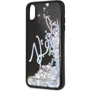 Kup Karl Lagerfeld KLHCI65KSIGMU iPhone Xs Max czarny/black hard case Signature Liquid Glitter Sequins - KLD050BLK - {ean13} - Sklep Home Screen