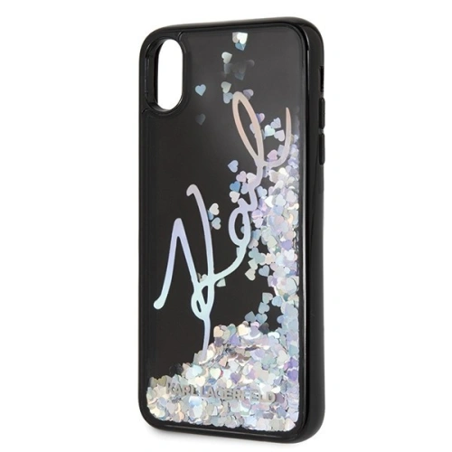 Kup Karl Lagerfeld KLHCI65KSIGMU iPhone Xs Max czarny/black hard case Signature Liquid Glitter Sequins - KLD050BLK - {ean13} - Sklep Home Screen