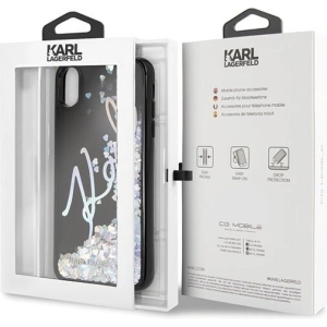 Kup Karl Lagerfeld KLHCI65KSIGMU iPhone Xs Max czarny/black hard case Signature Liquid Glitter Sequins - KLD050BLK - {ean13} - Sklep Home Screen
