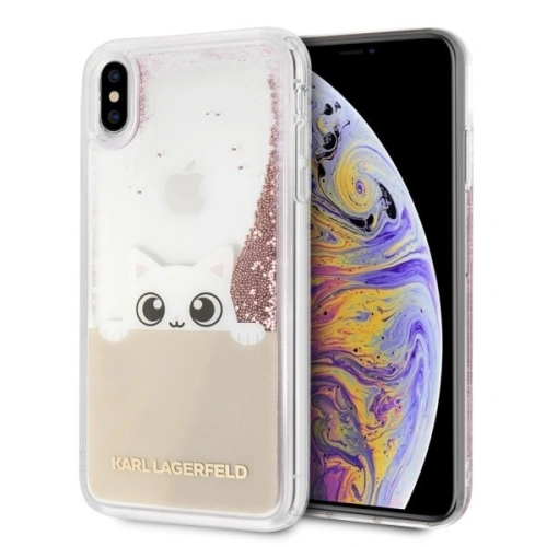 Kup Karl Lagerfeld KLHCI65PABGNU iPhone Xs Max rózsaszín-arany/hard case Liquid Glitter - KLD051RS - {ean13} - Sklep Home Screen