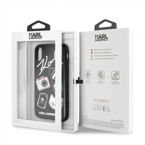 Kup Karl Lagerfeld KLHCI65PIN hardcase pentru iPhone Xs Max negru/black Pins - KLD052BLK - {ean13} - Sklep Home Screen