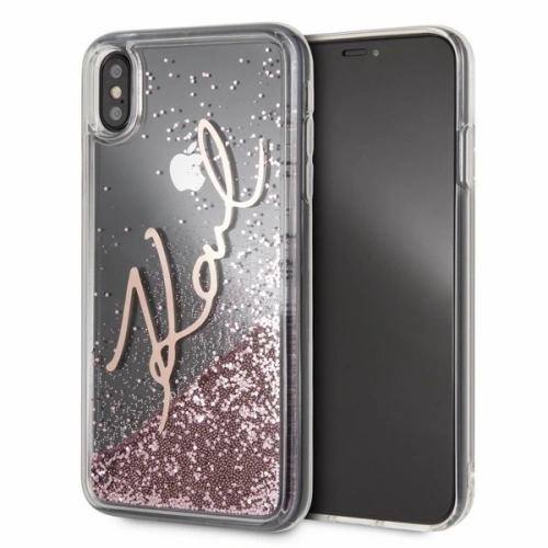 Kup Karl Lagerfeld KLHCI65SGPI iPhone Xs Max rózsaszín-arany/hard case Signature Liquid Glitter - KLD054RS - {ean13} - Sklep Home Screen
