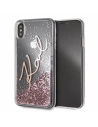 Karl Lagerfeld KLHCI65SGPI iPhone Xs Max rózsaszín-arany/hard case Signature Liquid Glitter