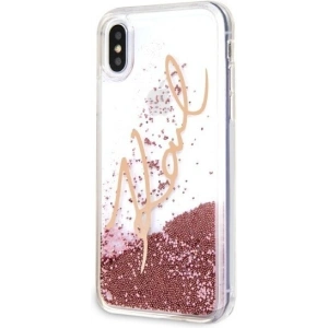 Kup Karl Lagerfeld KLHCI65SGPI iPhone Xs Max różowo-złoty/pink gold hard case Signature Liquid Glitter - KLD054RS - {ean13} - Sklep Home Screen