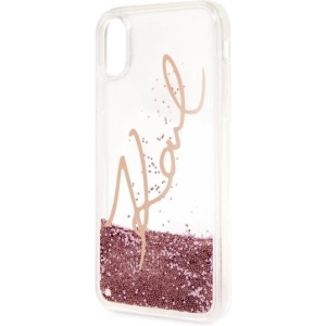 Kup Karl Lagerfeld KLHCI65SGPI iPhone Xs Max różowo-złoty/pink gold hard case Signature Liquid Glitter - KLD054RS - {ean13} - Sklep Home Screen