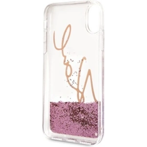 Kup Karl Lagerfeld KLHCI65SGPI iPhone Xs Max różowo-złoty/pink gold hard case Signature Liquid Glitter - KLD054RS - {ean13} - Sklep Home Screen