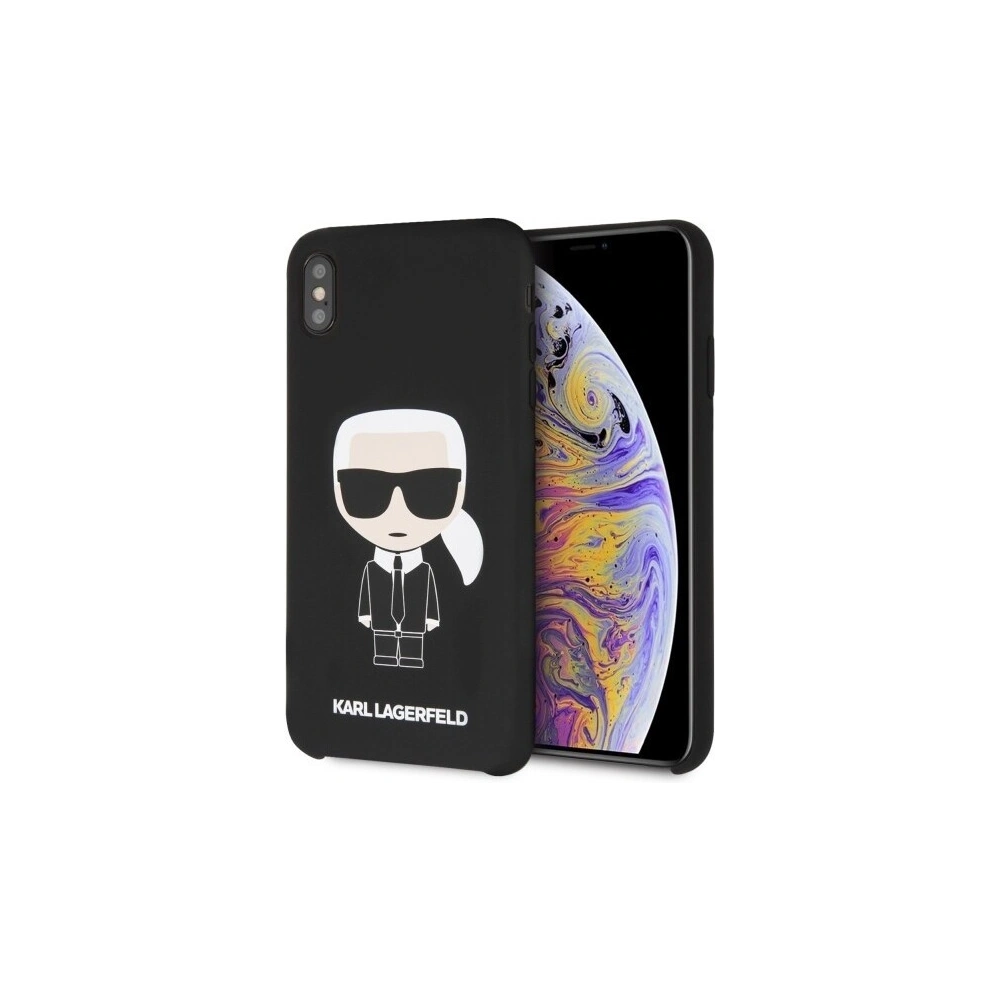 Karl Lagerfeld KLHCI65SLFKBK iPhone Xs Max  hardcase czarny/black Silicone Iconic
