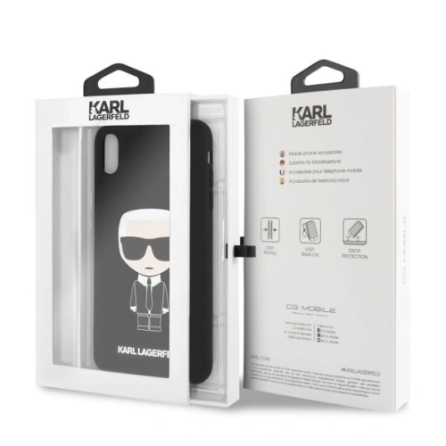 Kup Karl Lagerfeld KLHCI65SLFKBK iPhone Xs Max hardcase černý/black Silicone Iconic - KLD056BLK - {ean13} - Sklep Home Screen