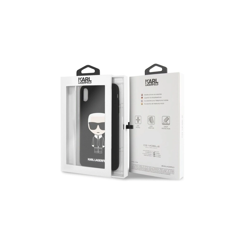 Karl Lagerfeld KLHCI65SLFKBK iPhone Xs Max  hardcase czarny/black Silicone Iconic