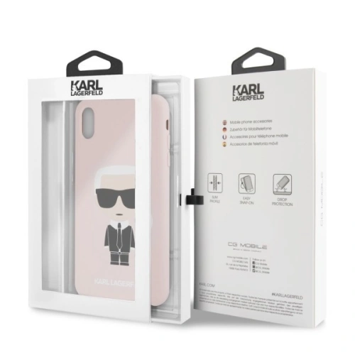 Buy Karl Lagerfeld KLHCI65SLFKPI iPhone Xs Max hardcase light pink Silicone Iconic - KLD057PNK - {ean13} - Home Screen Store Europe