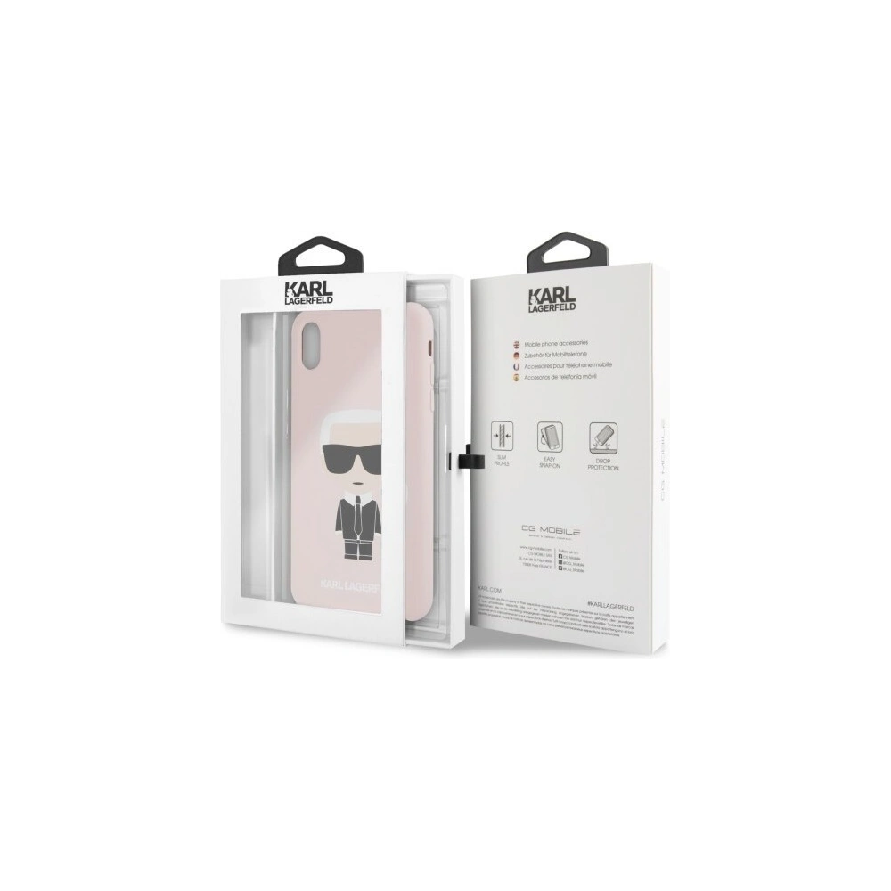 Karl Lagerfeld KLHCI65SLFKPI iPhone Xs Max hardcase jasnoróżowy/light pink Silicone Iconic