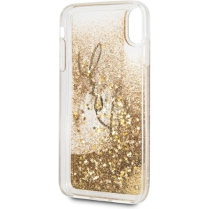 Kup Karl Lagerfeld KLHCI65TRKSIGGO iPhone Xs Max złoty/gold hard case Signature Liquid Glitter Stars - KLD059GLD - {ean13} - Sklep Home Screen