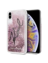 Karl Lagerfeld KLHCI65TRKSIGPI iPhone Xs Max pink hard case Signature Liquid Glitter Stars