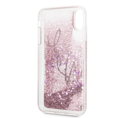 Kup Karl Lagerfeld KLHCI65TRKSIGPI iPhone Xs Max rosa/rosa Hartschalengehäuse Signature Liquid Glitter Stars - KLD060PNK - {ean13} - Sklep Home Screen