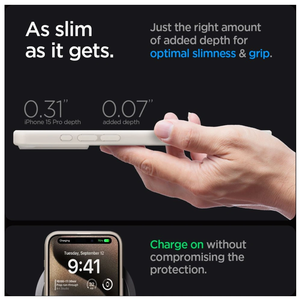 Etui Spigen Ultra Hybrid Mag MagSafe Apple iPhone 15 Pro Frost Natural Titanium