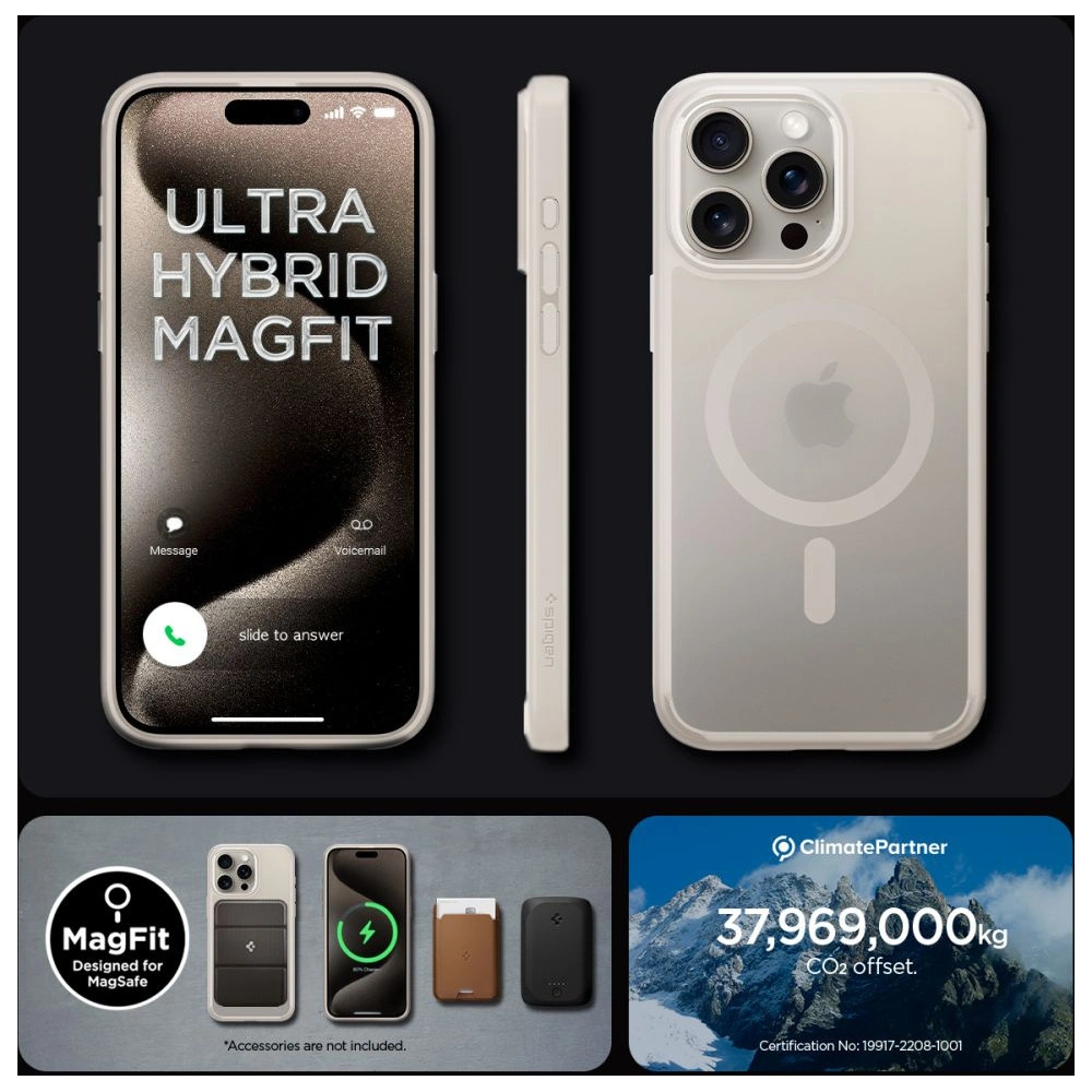 Etui Spigen Ultra Hybrid Mag MagSafe Apple iPhone 15 Pro Frost Natural Titanium
