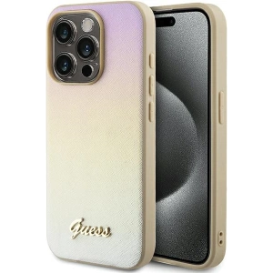 Kup Etui Guess GUHCP14LPSAIRSD Apple iPhone 14 Pro hardcase Saffiano Iridescent Script złoty/gold - GUE3172 - {ean13} - Sklep Home Screen