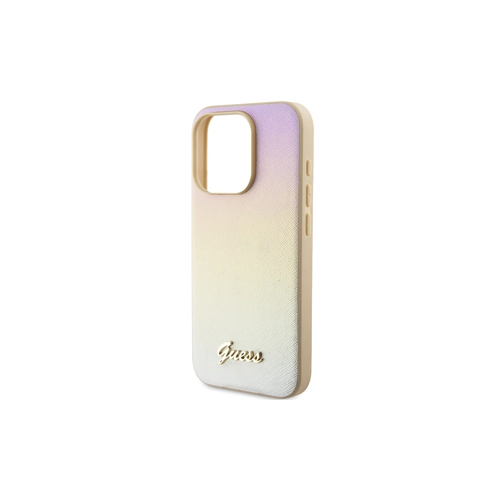 Etui Guess GUHCP14XPSAIRSD Apple iPhone 14 Pro Max hardcase Saffiano Iridescent Script złoty/gold
