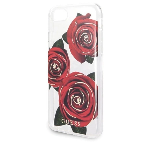Kup Guess Apple Tasche GUHCI8ROSTR iPhone SE 2022/SE 2020/8/7 transpa rent Hartschalenetui Flower Desire rot rose - GUE141RED - {ean13} - Sklep Home Screen