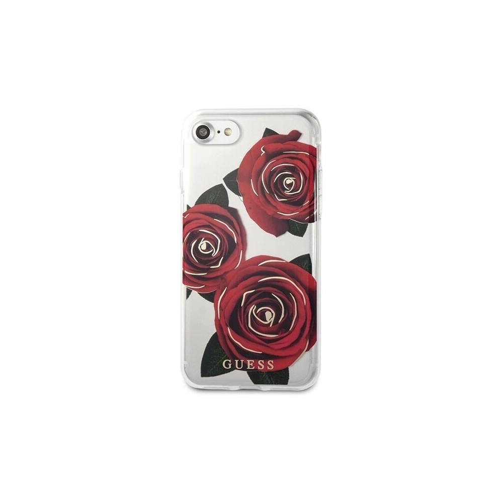 Etui Guess GUHCI8ROSTR Apple iPhone SE 2022/SE 2020/8/7 transpa rent  hard case Flower Desire red rose