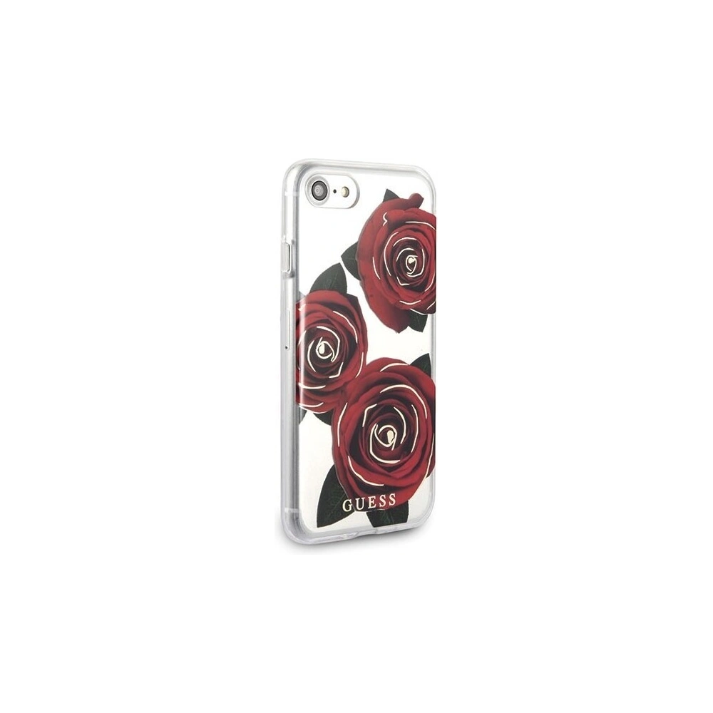 Etui Guess GUHCI8ROSTR Apple iPhone SE 2022/SE 2020/8/7 transpa rent  hard case Flower Desire red rose