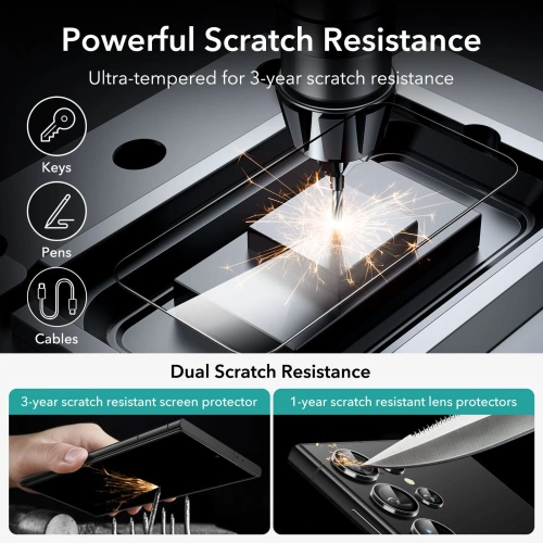 Kup Gehärtetes Glas + für Kameraobjektive ESR Schutzset Samsung Galaxy S24 Ultra Klar [2+1 PACK] - ESR763 - {ean13} - Sklep Home Screen