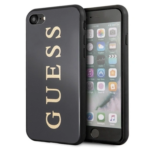 Kup Guess Apple Tasche GUHCI8TGGGBK iPhone SE 2022/SE 2020/8/7 schwarz /schwarz Hartschalenetui Classic Double Layer Glitter - GUE142BLK - {ean13} - Sklep Home Screen