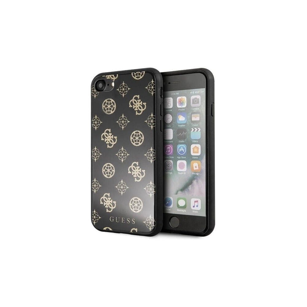 Etui Guess GUHCI8TGGPBK Apple iPhone SE 2022/SE 2020/8/7 czarny /black hard case Peony G Double Layer Glitter