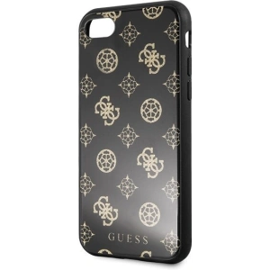 Etui Guess GUHCI8TGGPBK Apple iPhone SE 2022/SE 2020/8/7 černé /black hard case Peony G Double Layer Glitter