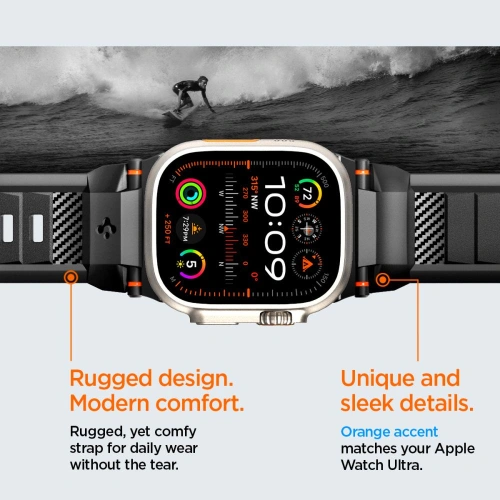 Kup Pasek Spigen Rugged Ultra Band Apple Watch 4/5/6/7/8/SE/Ultra 44/45/49mm Matt Fekete - SPN3311 - {ean13} - Sklep Home Screen