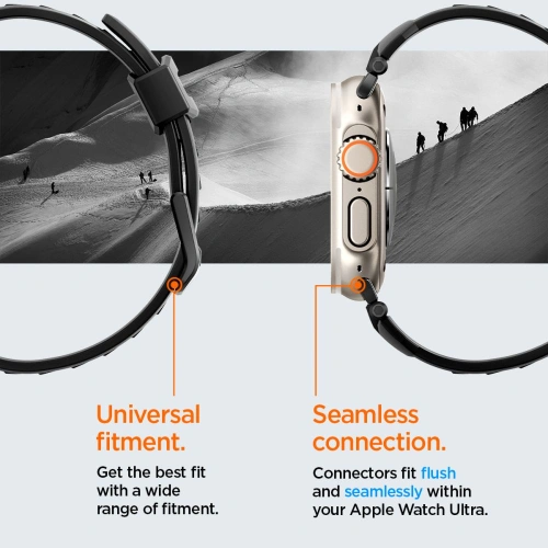 Kup Pasek Spigen Rugged Ultra Band Apple Watch 4/5/6/7/8/SE/Ultra 44/45/49mm Matt Fekete - SPN3311 - {ean13} - Sklep Home Screen