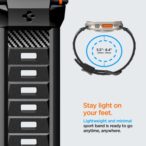 Kup Pasek Spigen Rugged Ultra Band Apple Watch 4/5/6/7/8/SE/Ultra 44/45/49mm Matt Fekete - SPN3311 - {ean13} - Sklep Home Screen