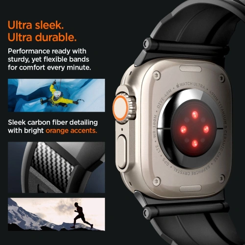 Kup Pasek Spigen Rugged Ultra Band Apple Watch 4/5/6/7/8/SE/Ultra 44/45/49mm Matt Fekete - SPN3311 - {ean13} - Sklep Home Screen