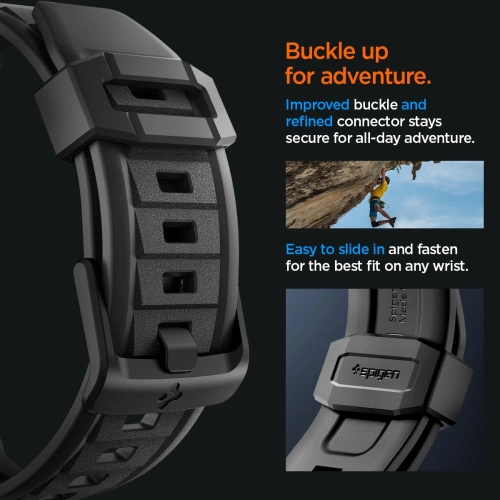 Kup Pasek Spigen Rugged Ultra Band Apple Watch 4/5/6/7/8/SE/Ultra 44/45/49mm Matt Fekete - SPN3311 - {ean13} - Sklep Home Screen