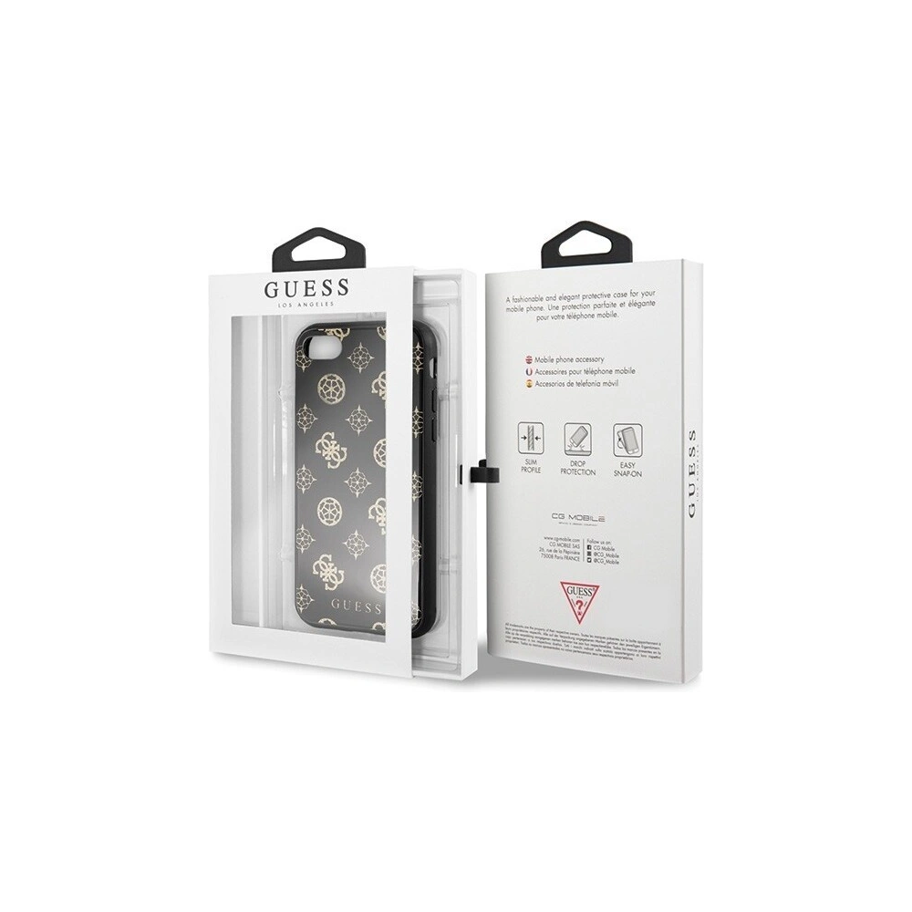 Etui Guess GUHCI8TGGPBK Apple iPhone SE 2022/SE 2020/8/7 czarny /black hard case Peony G Double Layer Glitter