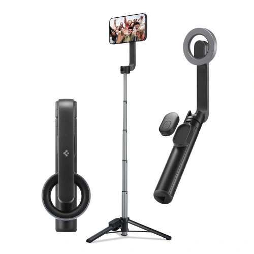 Kup Kijek Spigen S570W Bluetooth Selfie Stick Tripod MagSafe Fekete - SPN3317 - {ean13} - Sklep Home Screen