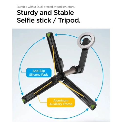 Kup Kijek Spigen S570W Bluetooth Selfie Stick Tripod MagSafe Black - SPN3317 - {ean13} - Sklep Home Screen