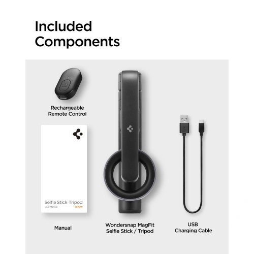 Kup Kijek Spigen S570W Bluetooth Selfie-Stick Stativ MagSafe Schwarz - SPN3317 - {ean13} - Sklep Home Screen