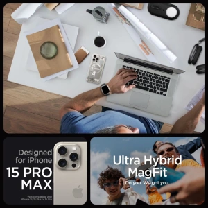 Buy Spigen Ultra Hybrid Mag MagSafe Apple iPhone 15 Pro Max Zero One Natural Titanium - SPN3321 - {ean13} - Home Screen Store Europe